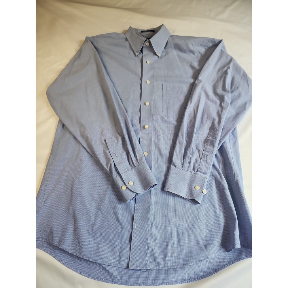 Chaps‎ Mens Classic Fit Button Down Collar Shirt Blue Size Medium Wrinkle Free